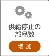 供給停止の部品数 増加