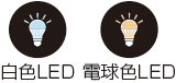 白色LED 電球色LED