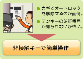 非接触キーで簡単操作