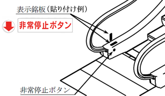 非常停止ボタンの横タイプ表示ステッカー