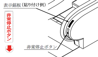 非常停止ボタンの縦タイプ表示ステッカー